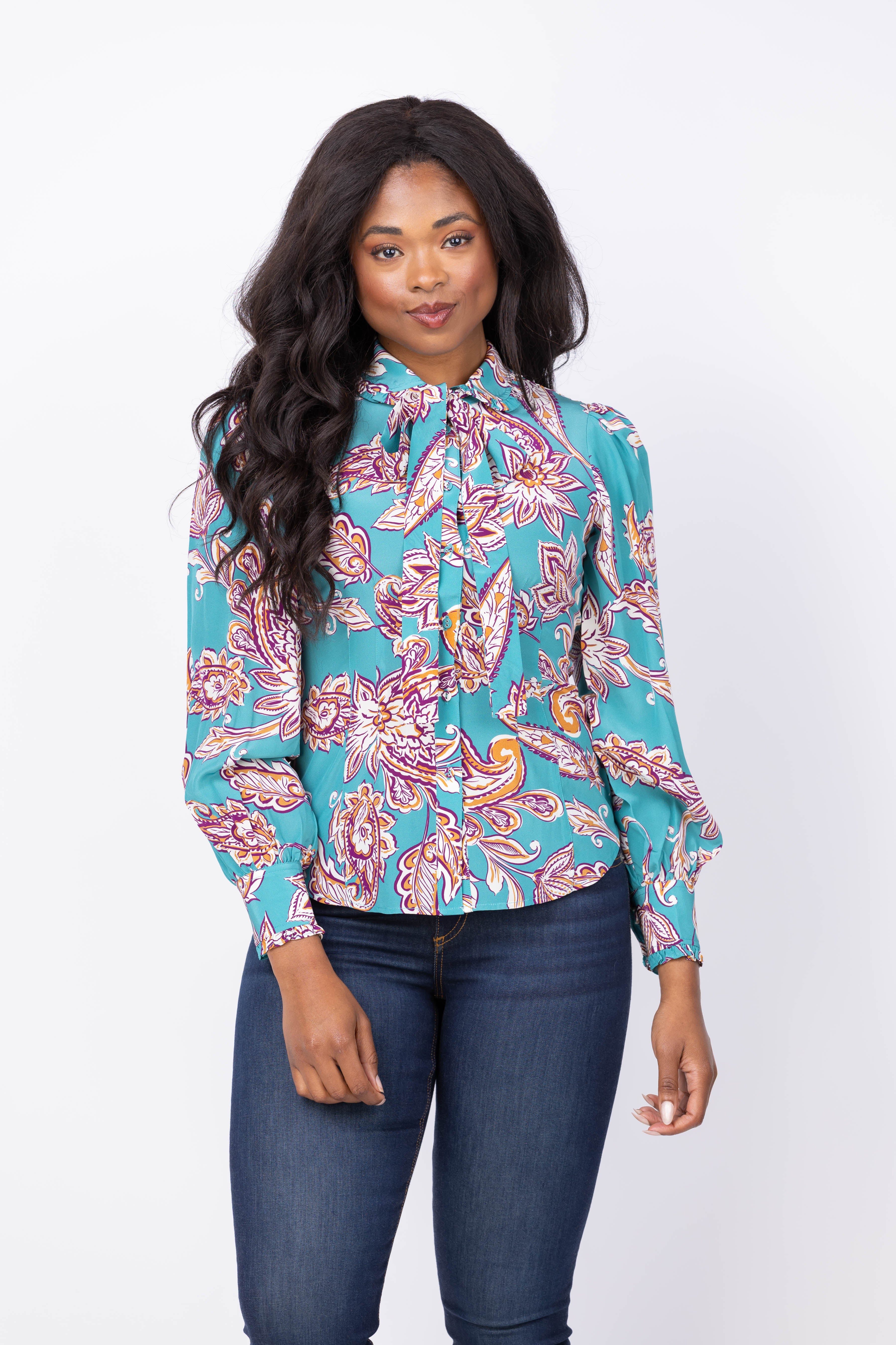 Tyler Boe Vivian Silk Blouse in Multi