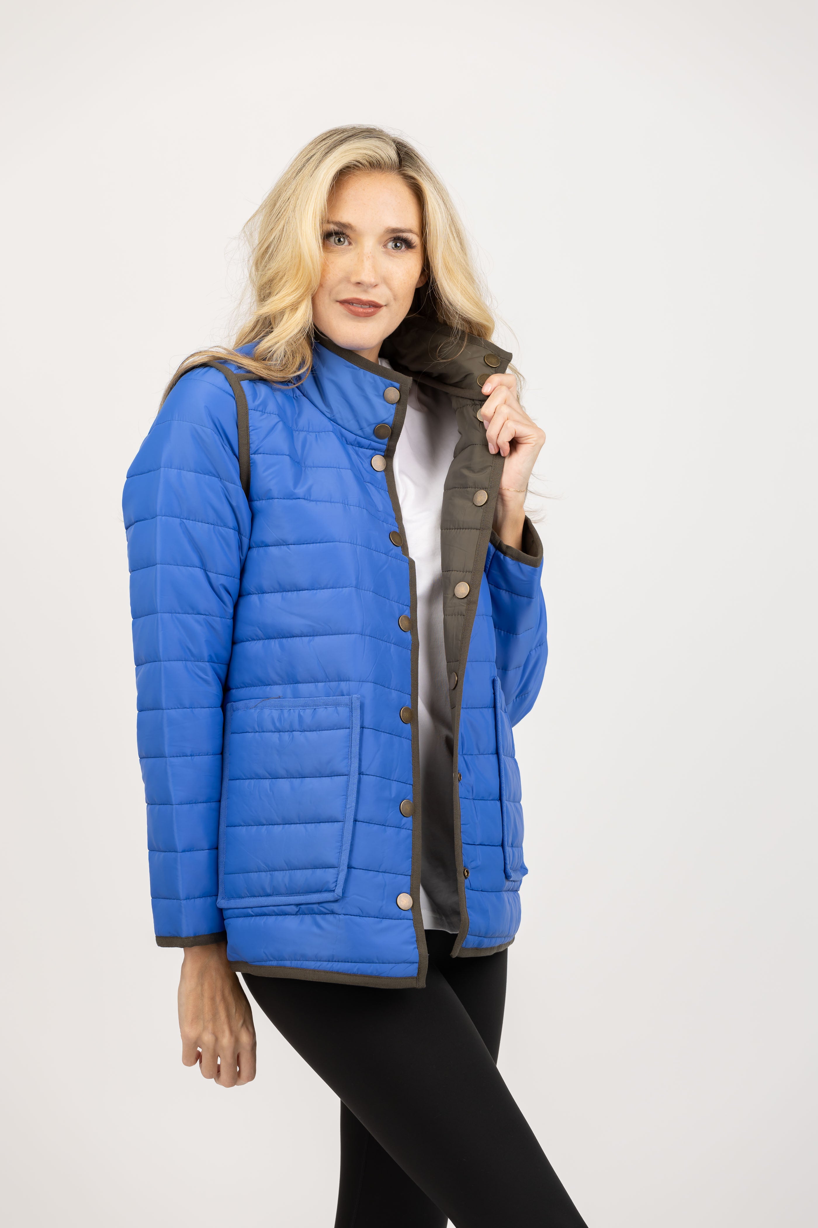 Nic + Zoe Allovette Reversible Jacket in Blue Multi