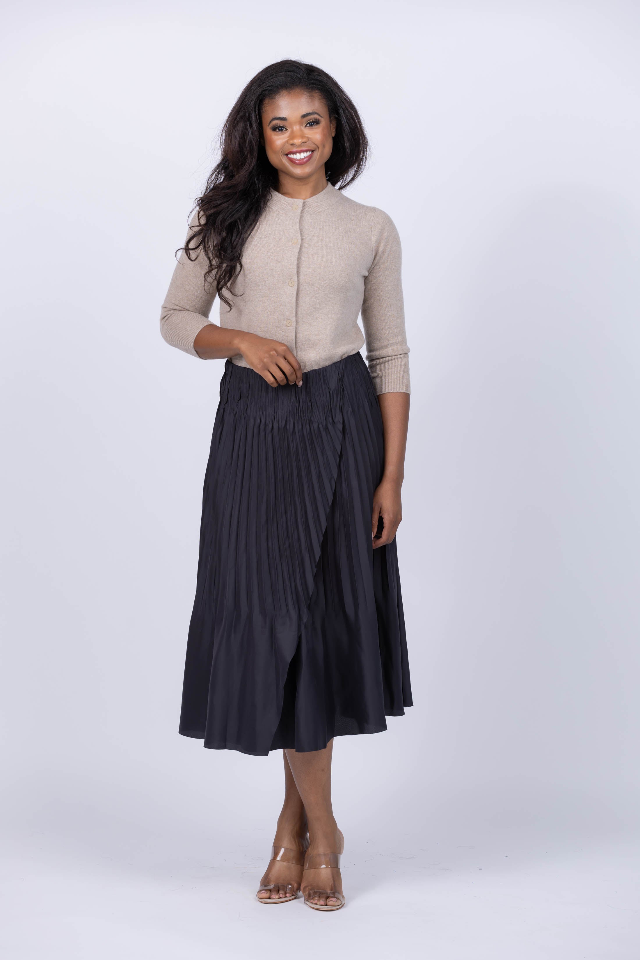 Vince black 2024 midi skirt