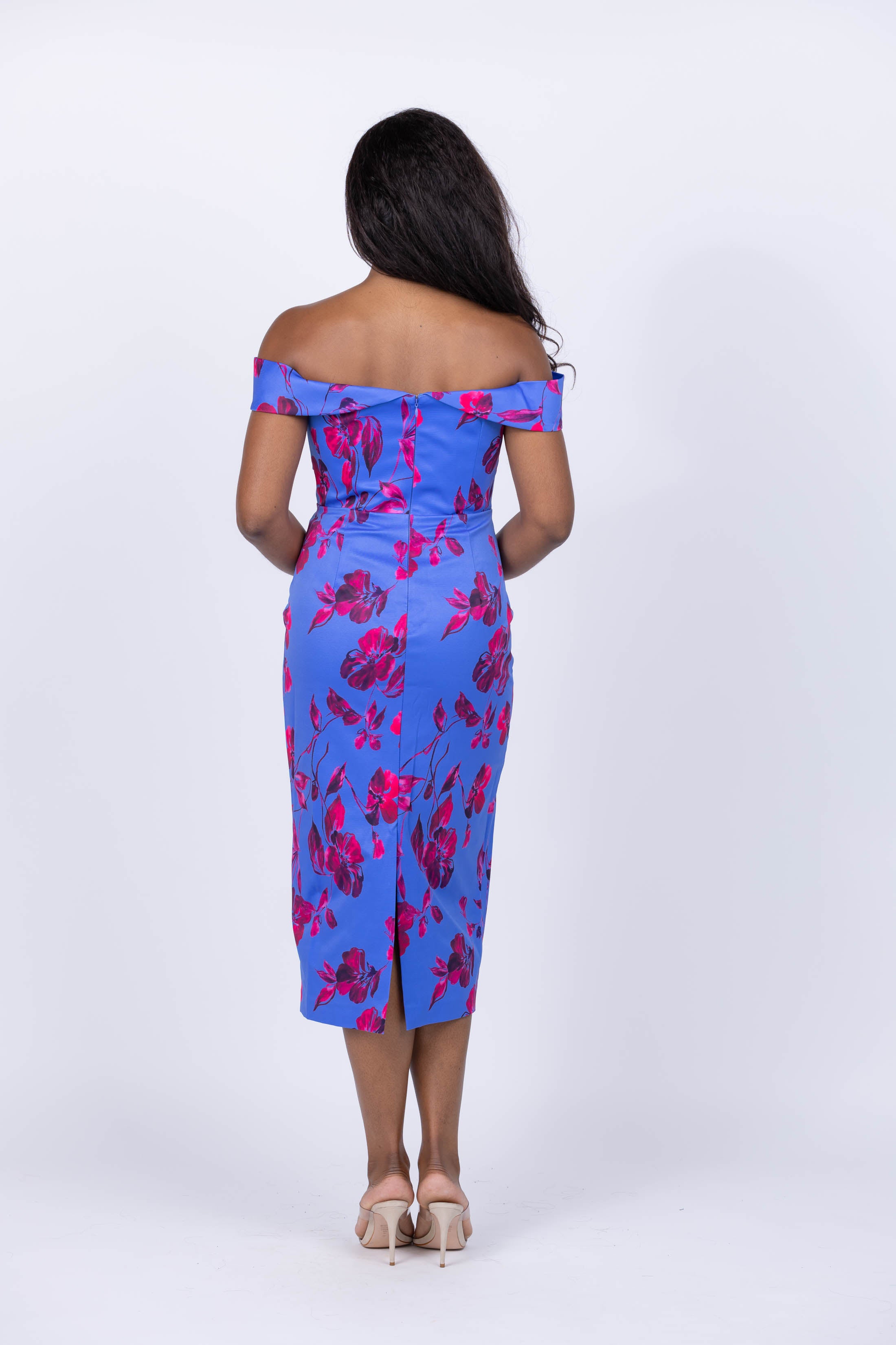 Ml monique lhuillier discount floral one shoulder dress