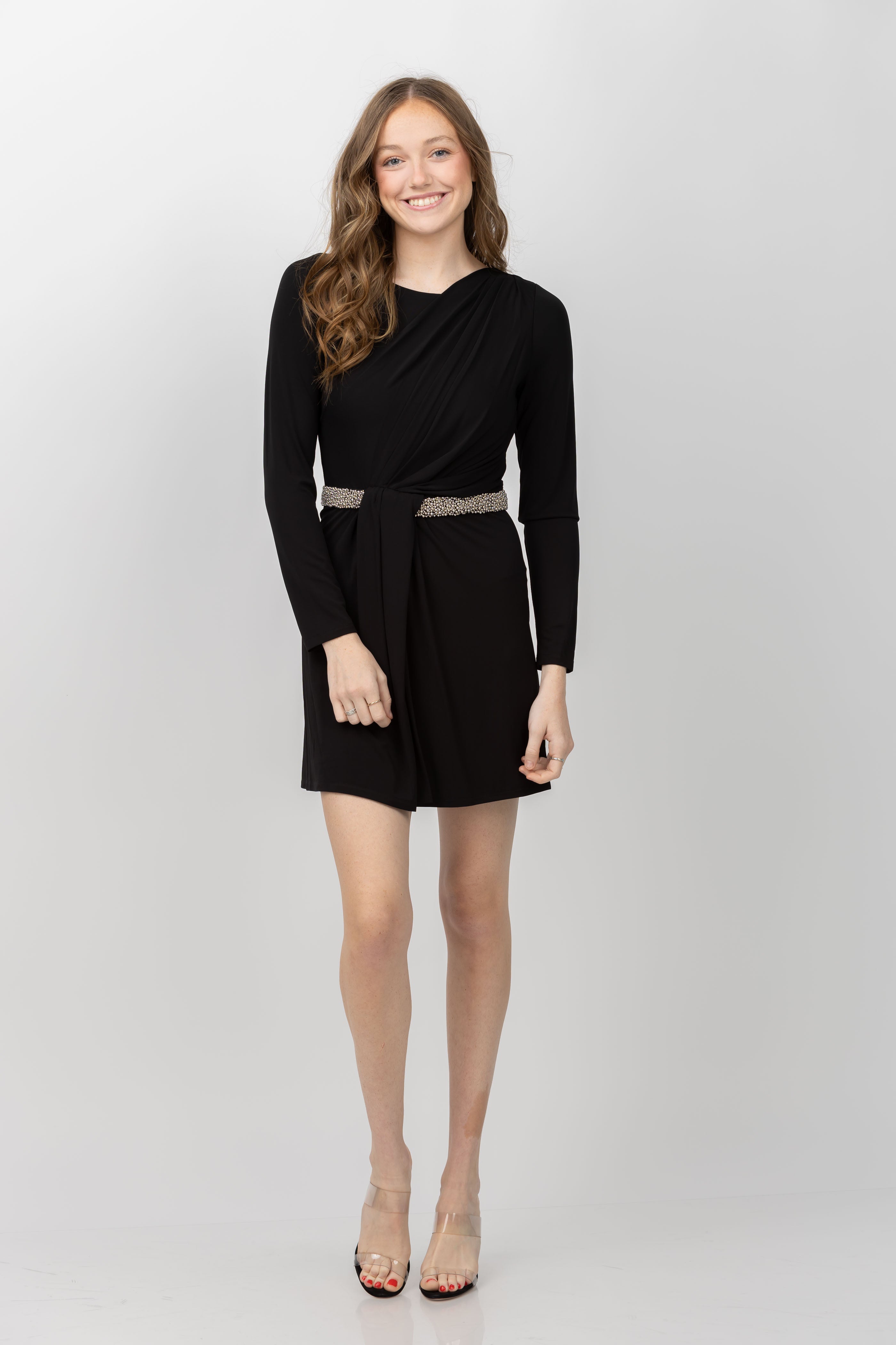 Simkhai Tulia Long Sleeve Mini Dress in Black