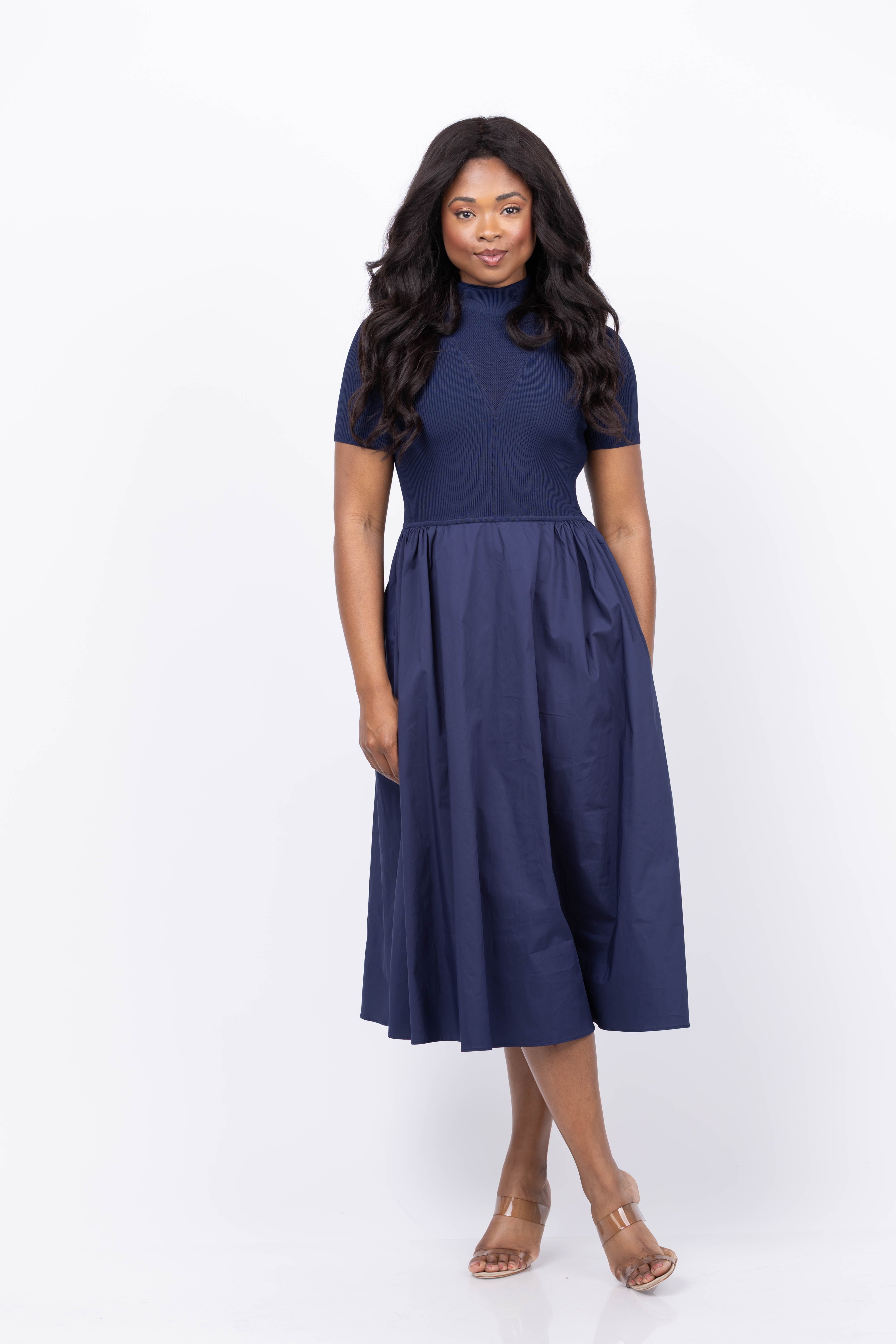 Tanya Taylor Teresa Knit Dress in Maritime Blue Tanya Taylor Teresa Knit Dress in Maritime Blue