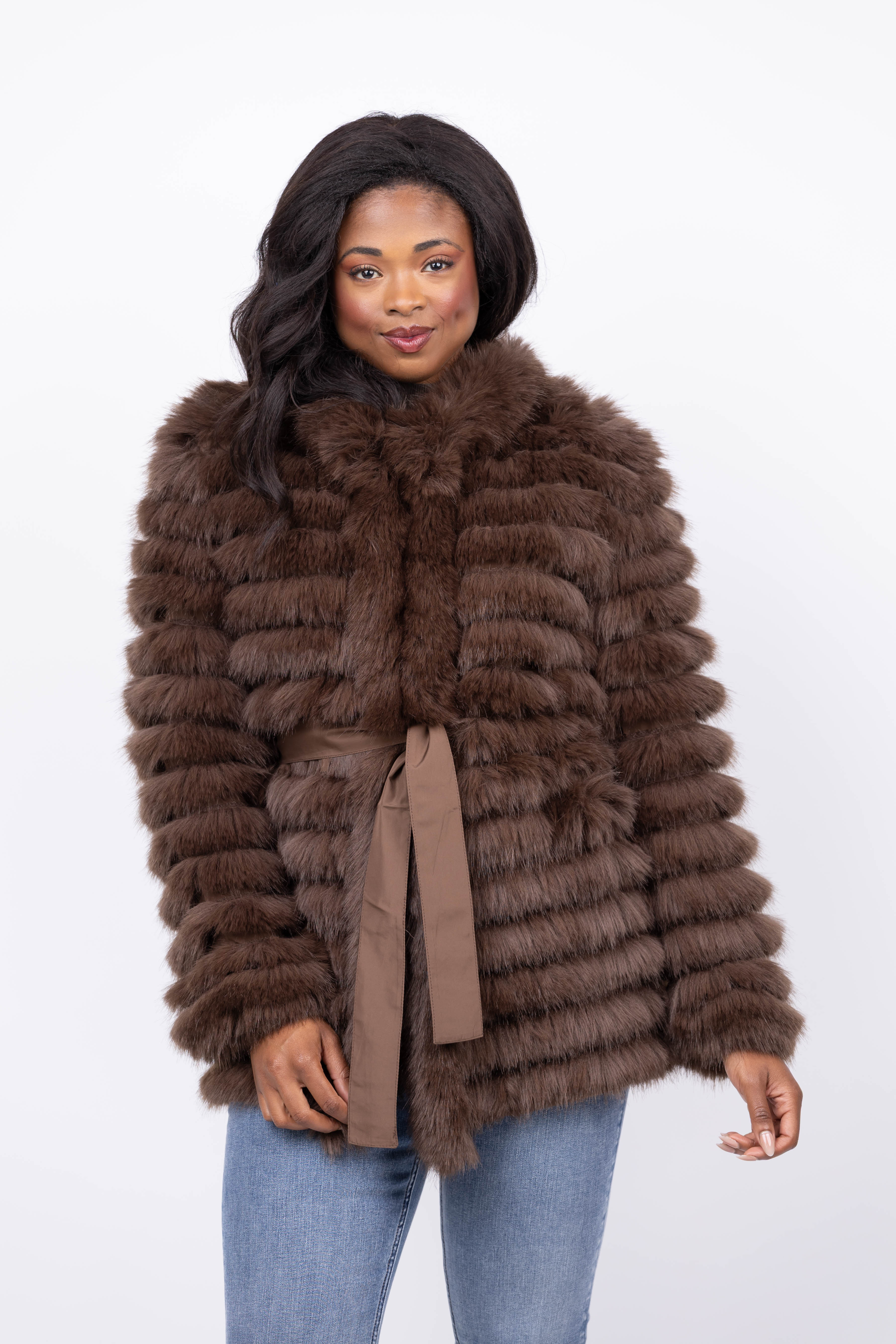 Love Token Jen Reversible Jacket in Brown