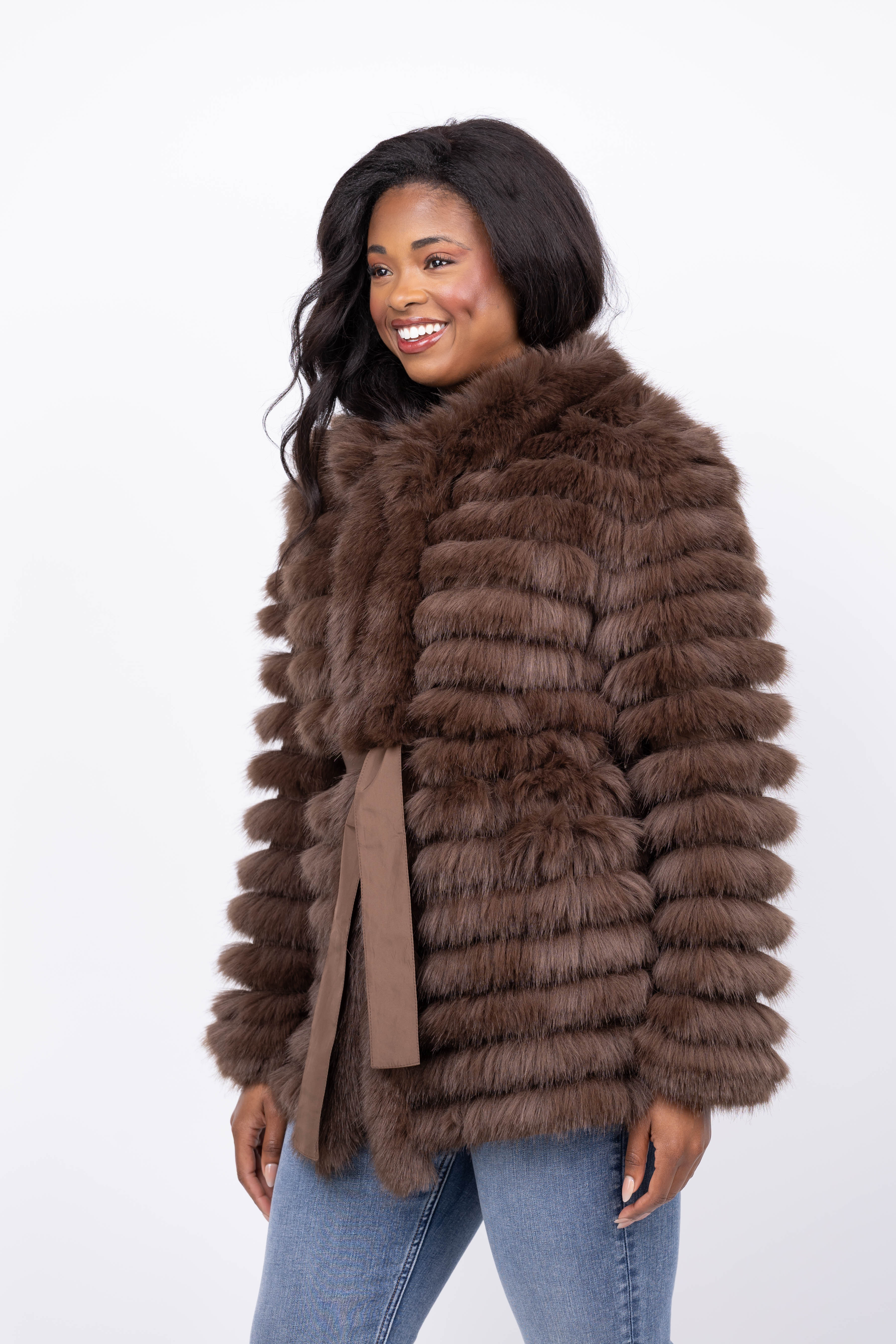 Love Token Jen Reversible Jacket in Brown