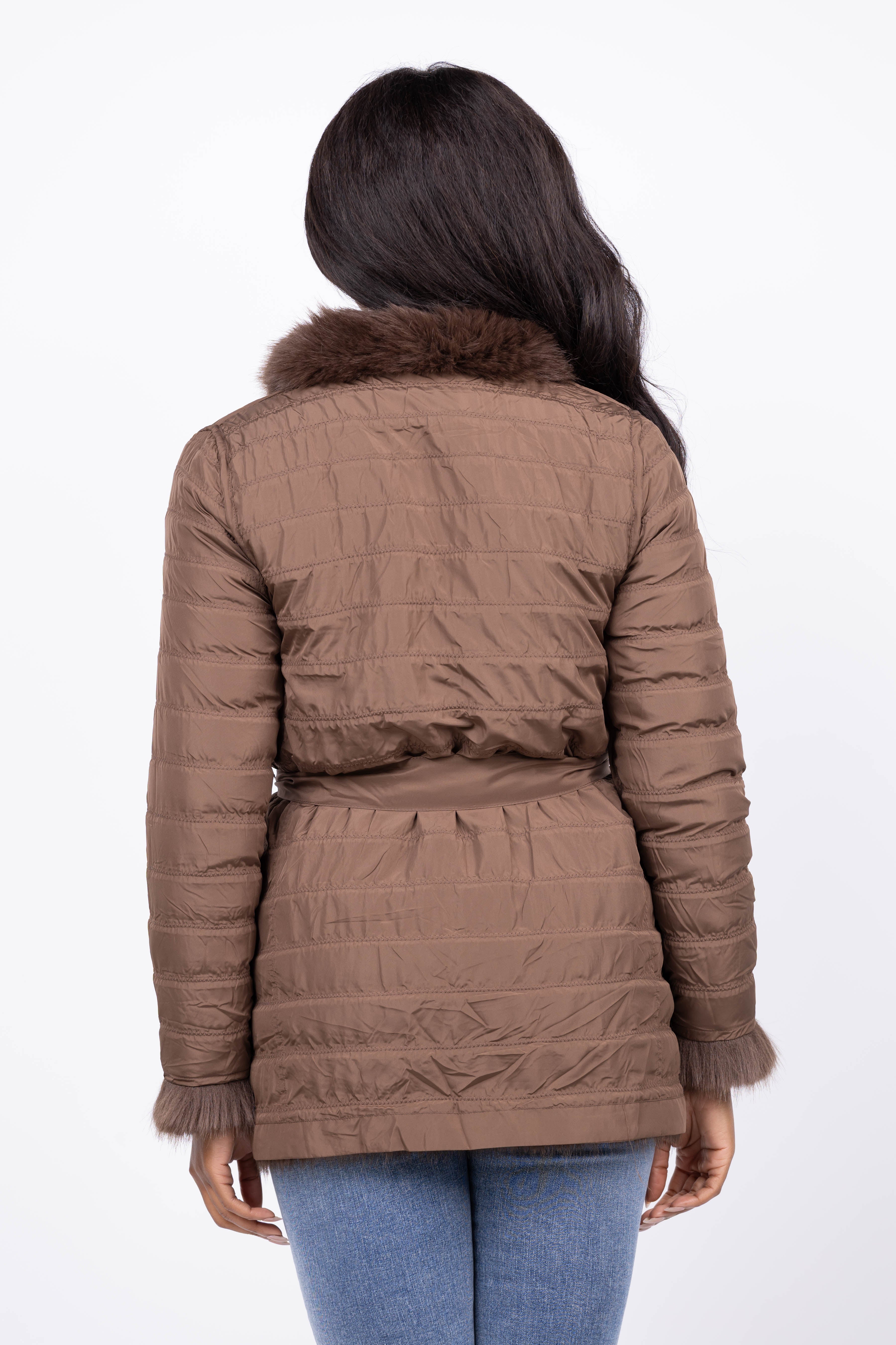 Love Token Jen Reversible Jacket in Brown