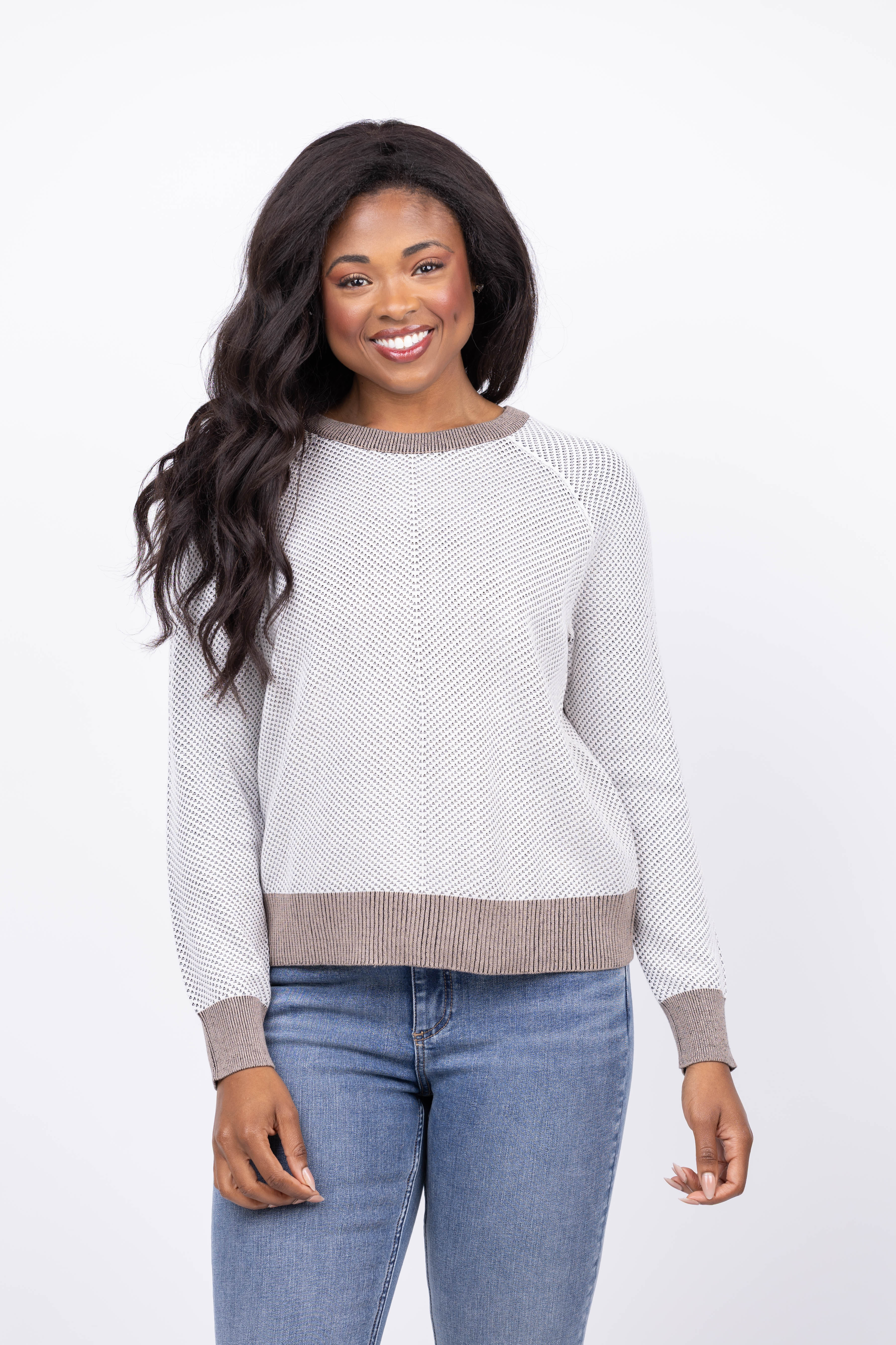 Nic + Zoe Textured Cotton Sweater in Black Multi