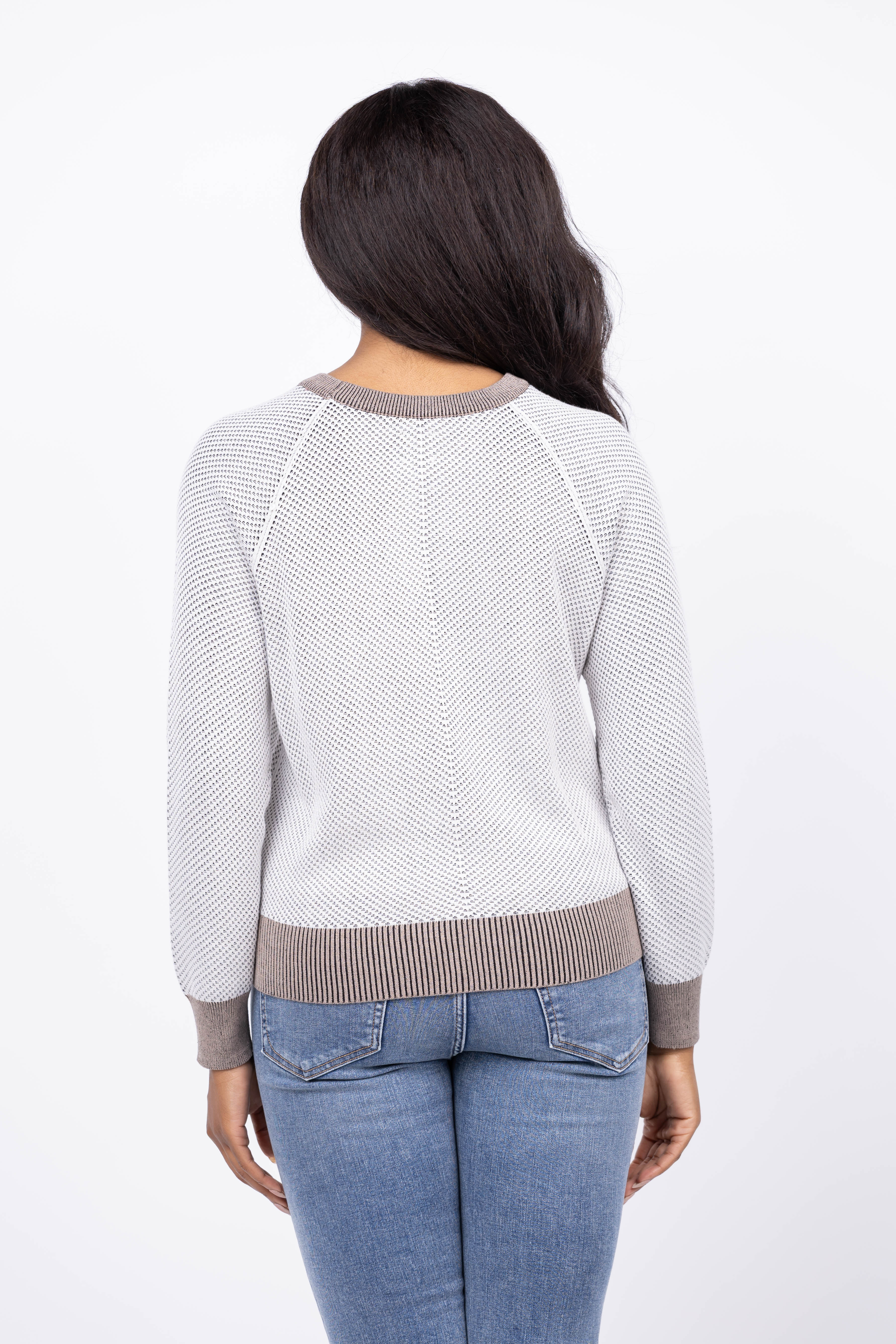 Nic + Zoe Textured Cotton Sweater in Black Multi