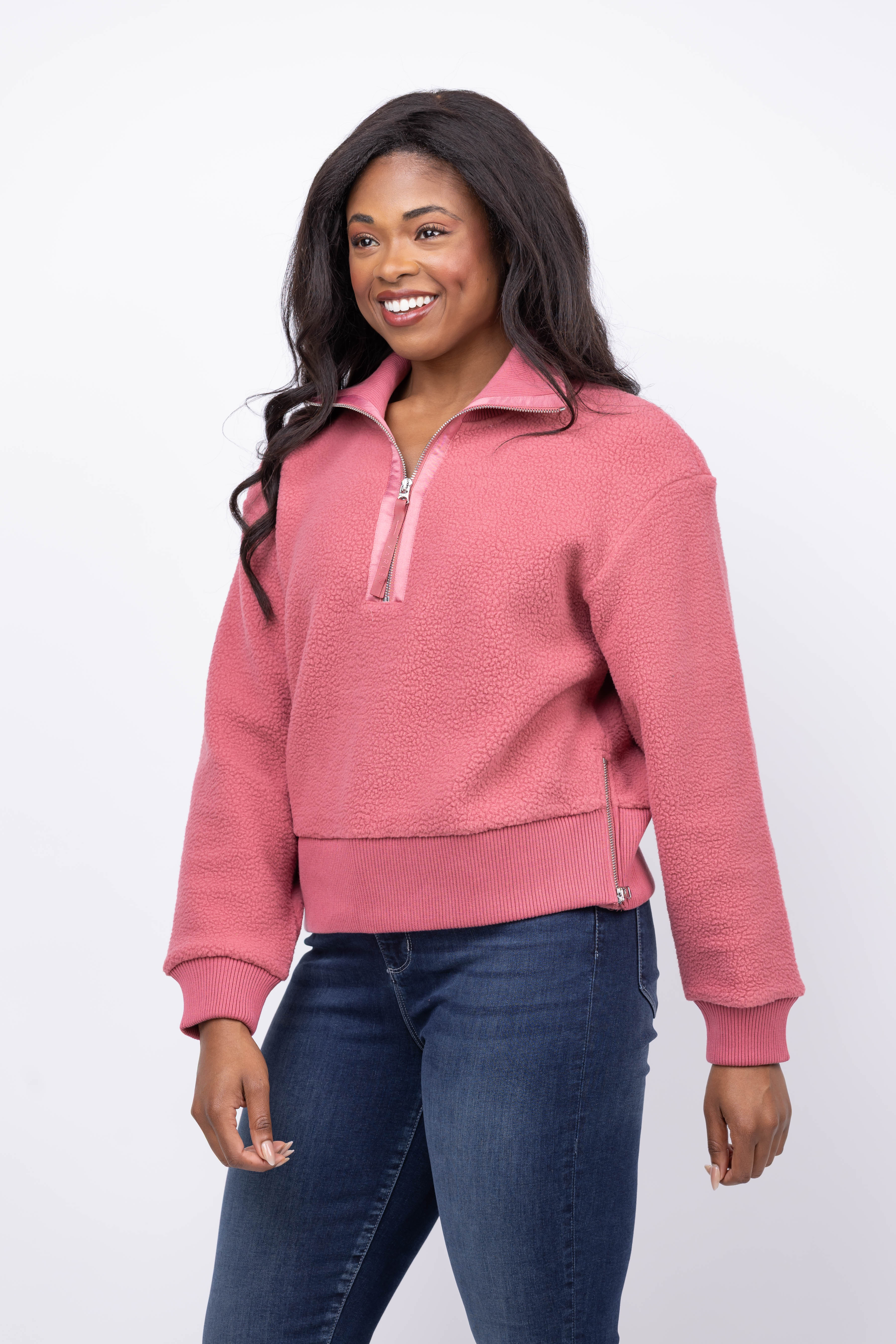 Varley Roselle Half Zip Fleece in Mauvewood