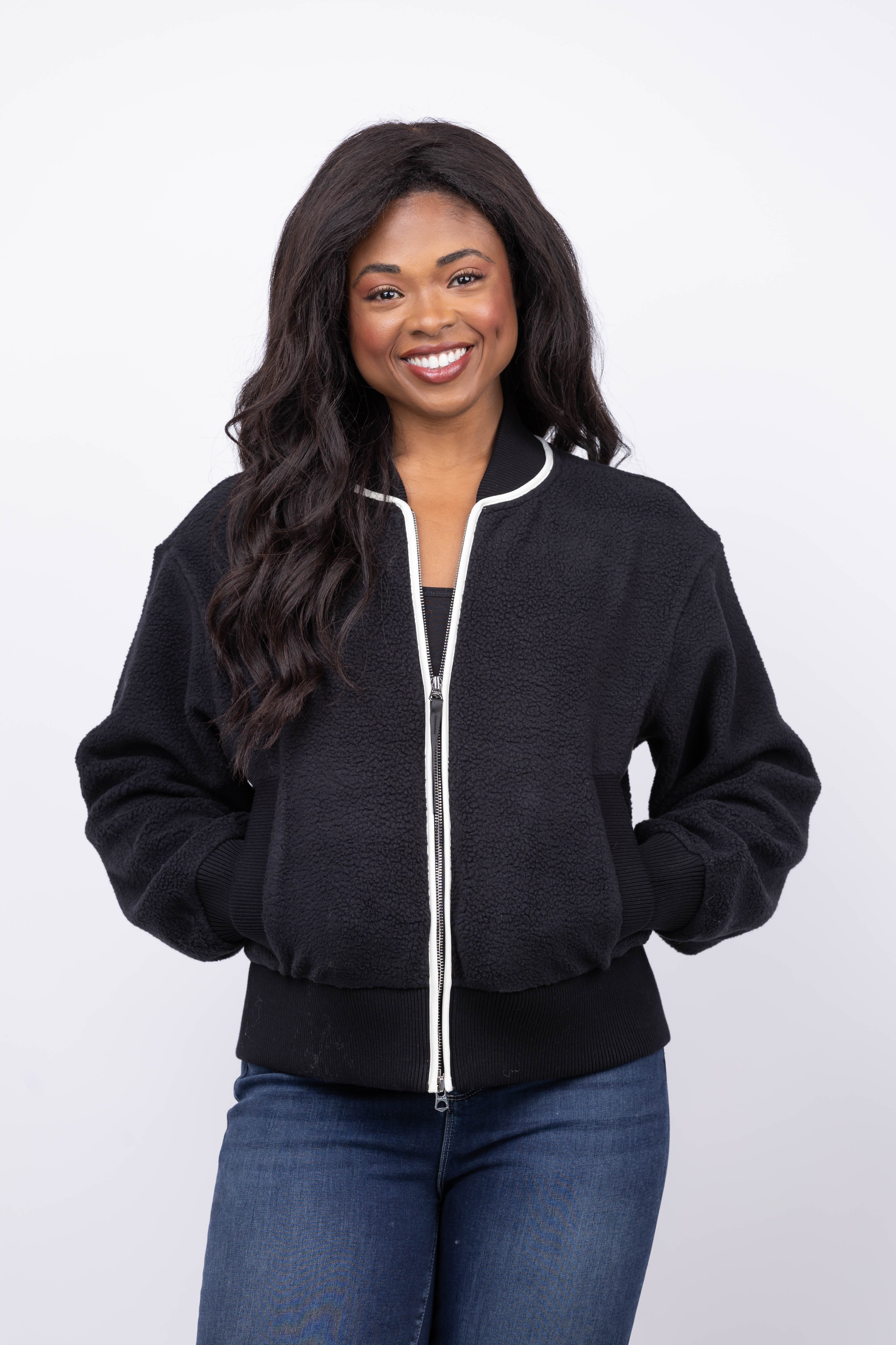 Varley Hansley Fleece Jacket in Black