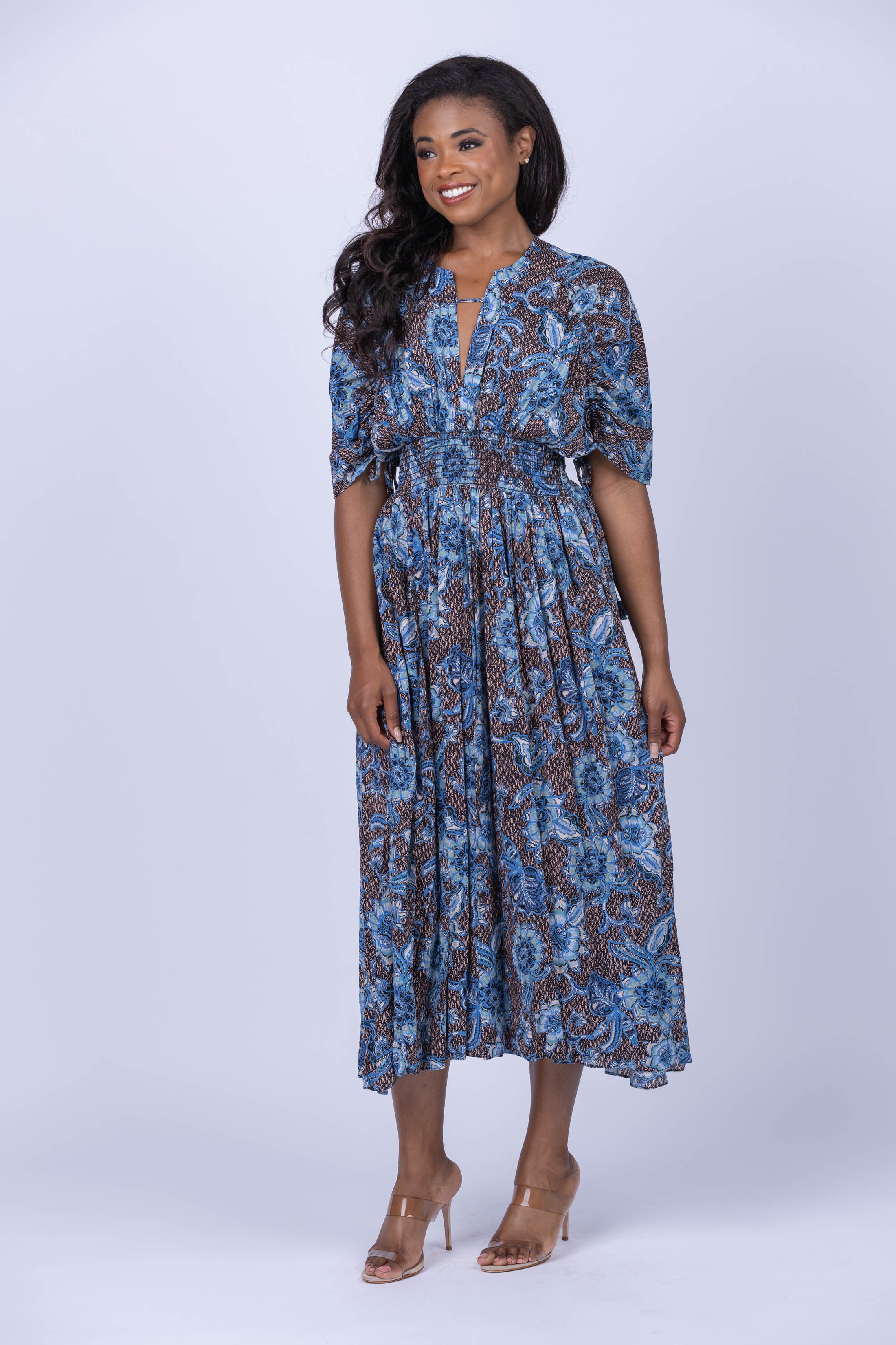 Misa Marianna Dress in Blue Sunflower – CoatTails