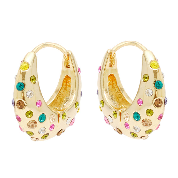 Evelyn Double Row Pearl Hoop Earrings