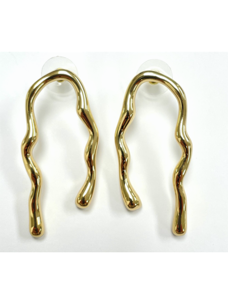 Mignonne Gavigan Wavy Gold Earrings Anna Gold and Silver Drop Earrings | Mignonne Gavigan main image 2