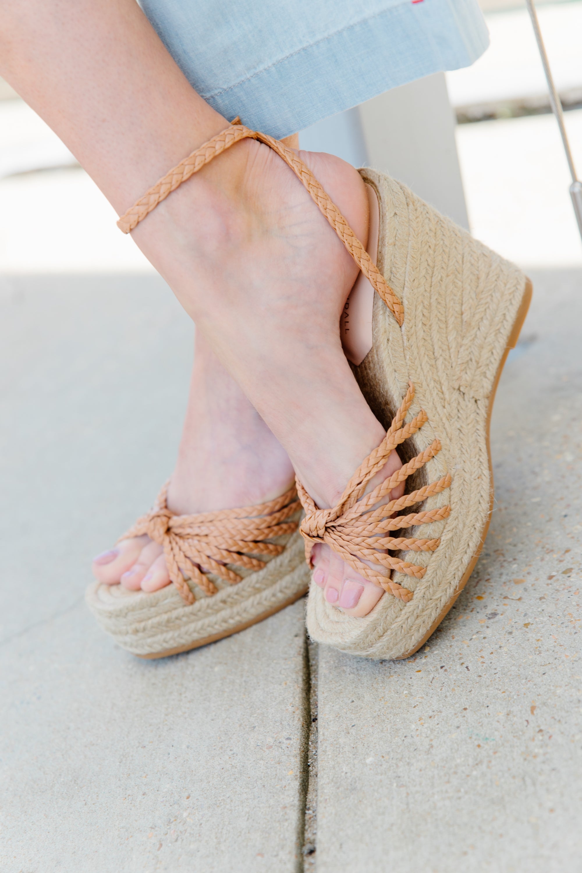 Loeffler Randall Pamela Mignon Knot Wedge in Dune/Natural