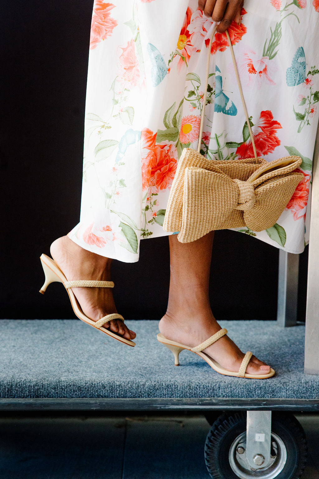 Schutz Taliah Woven Mid Sandal in Beige Schutz Taliah Woven Mid Sandal in Beige