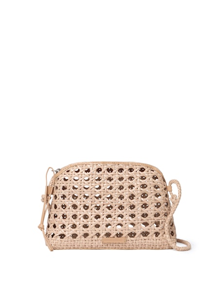 ローラアシュレイ　ファルマス　タイバック Loeffler Randall Mallory Woven Crossbody in Desert Sand