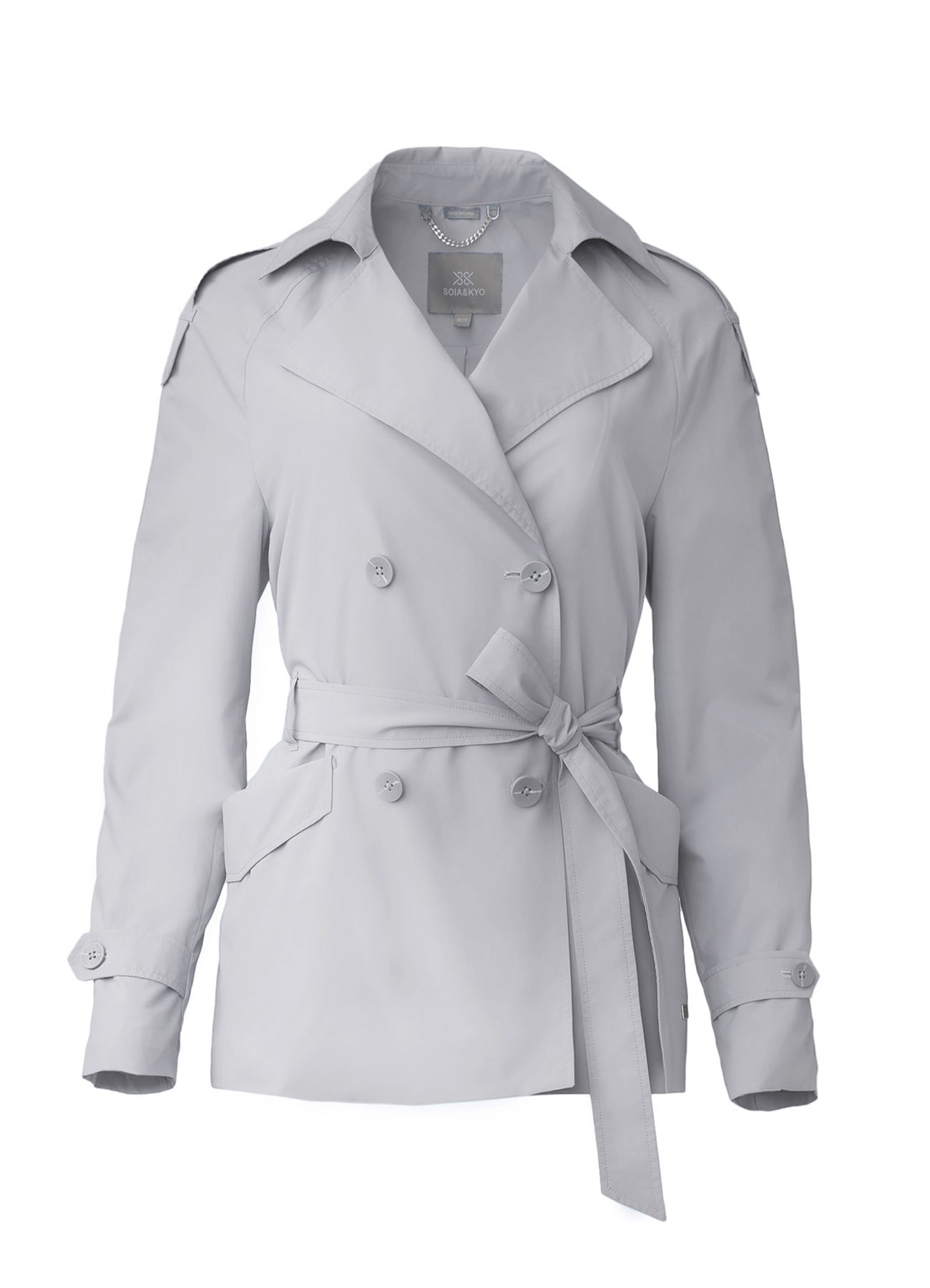 Soia & Kyo Medina Packable Trench Jacket in Stone