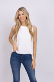 Maven West Fray Sleeveless Top in White