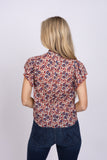 Trovata Cate Blouse Perennial Floral in Porcelain Ivy