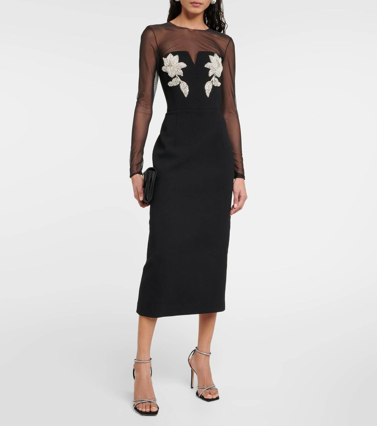 Rebecca Vallance Ginevra Midi Dress in Black