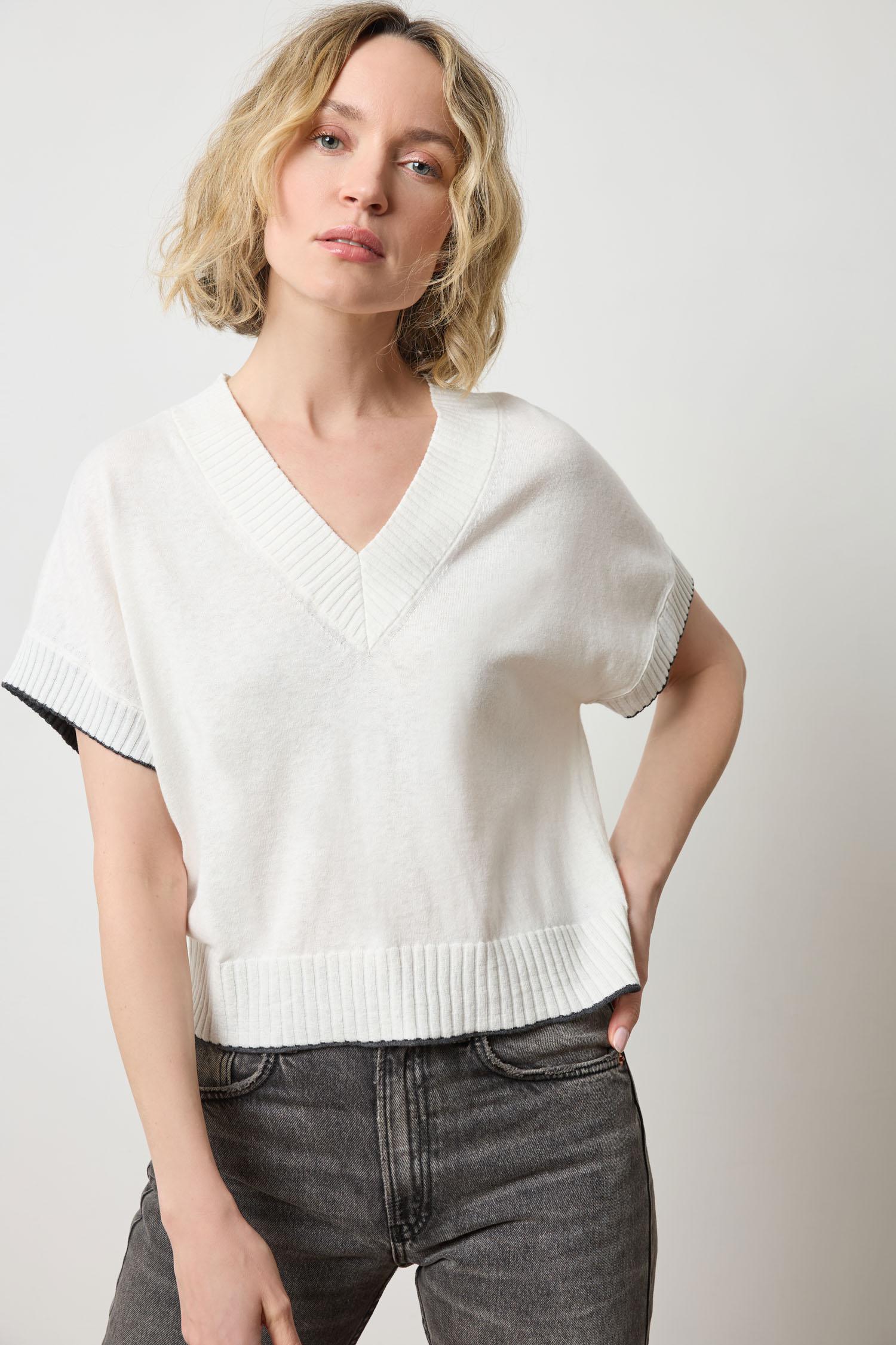 Threaded Pear Alianna Backless Drop Shoulder Sweater