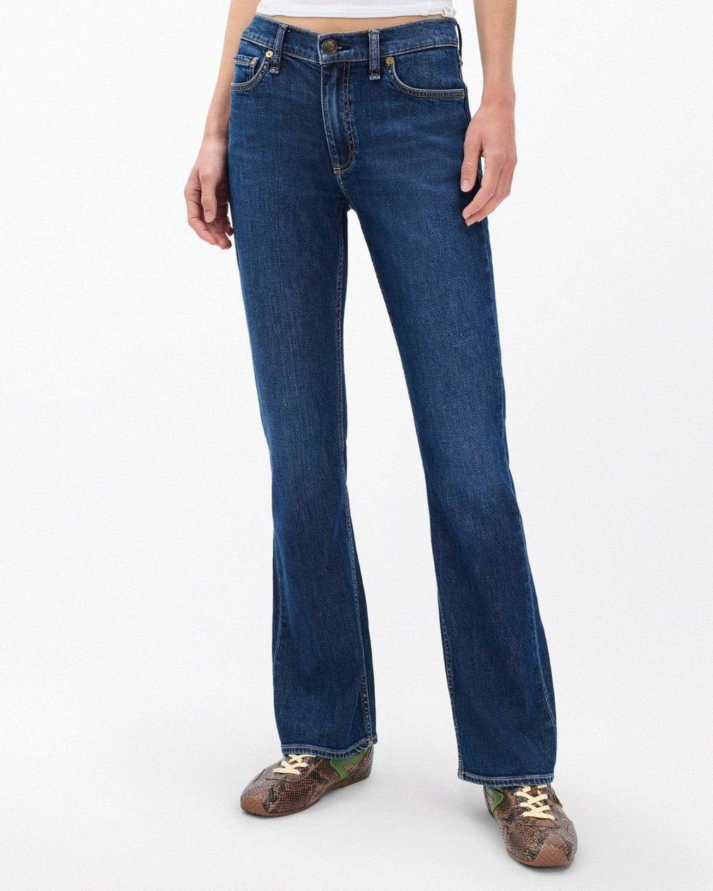 Rag & Bone Peyton Mid Rise Full Length Bootcut Jeans in Rhinebeck