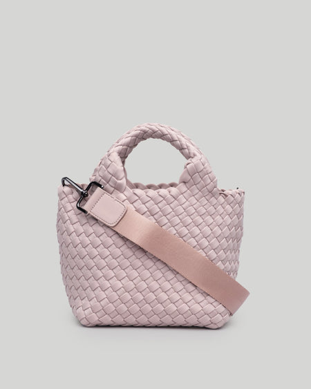 Mansur Gavriel Blush Pink/Brown and Moss Green Canvas and Leather Tote  Mansur Gavriel