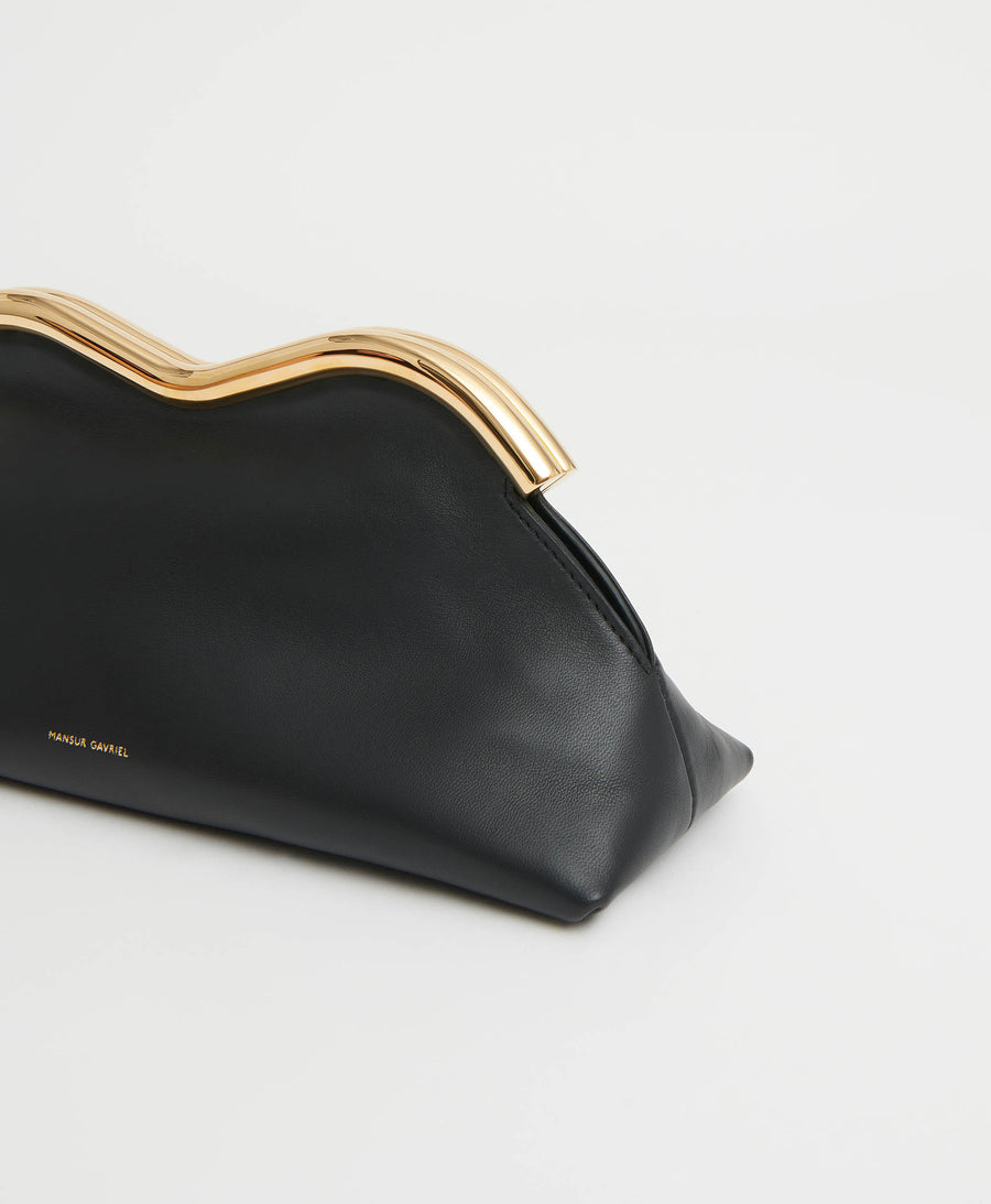 Mansur Gavriel Baci Clutch Bag in Black/Flamma