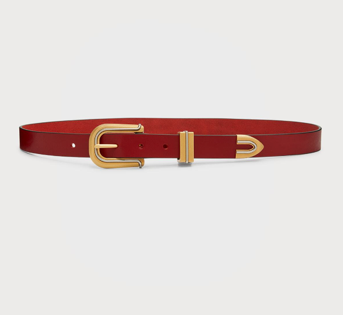 Rag & Bone Ventura Belt in Ruby Red