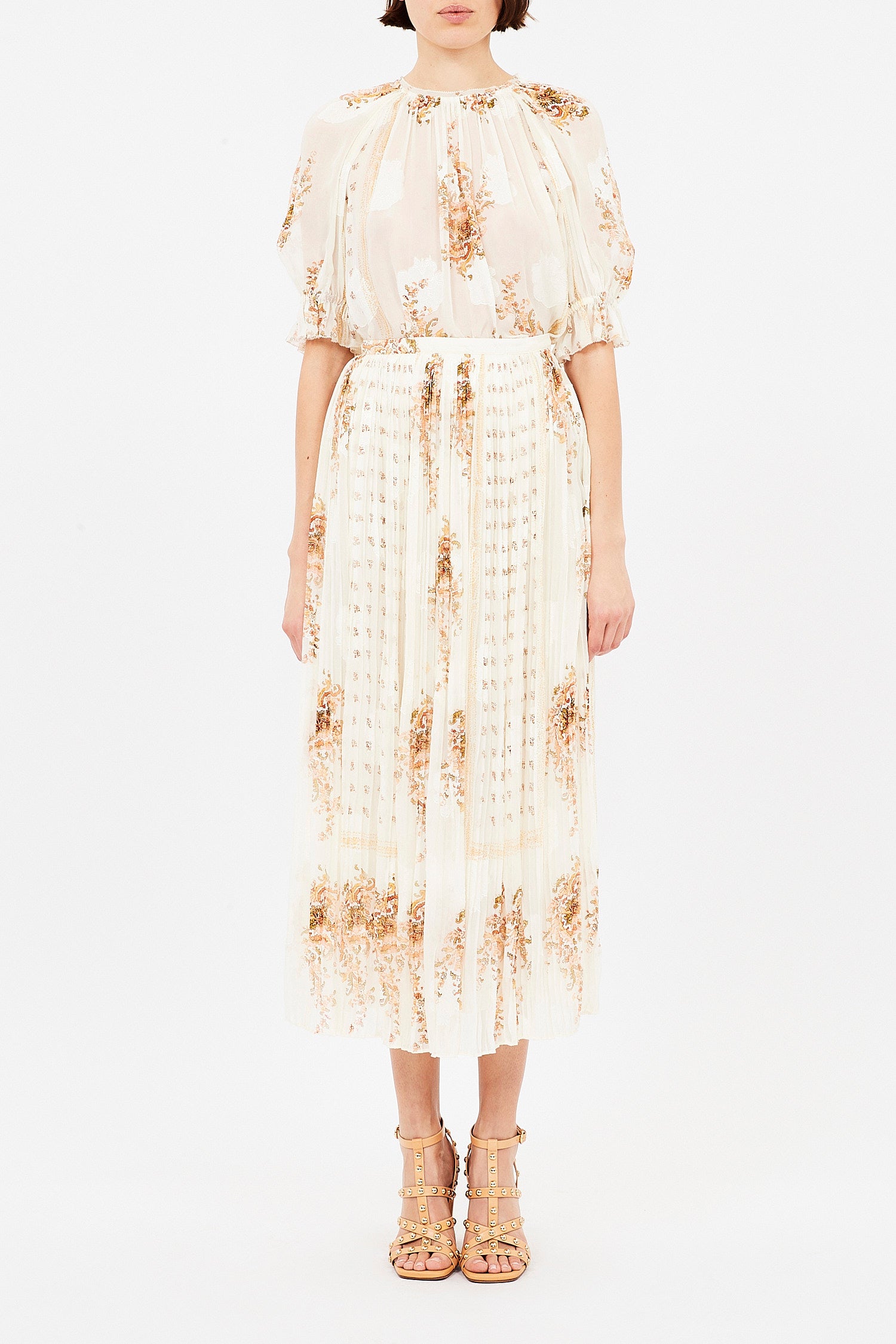 Ulla Johnson Pippa Short Sleeve Blouse in Alabaster