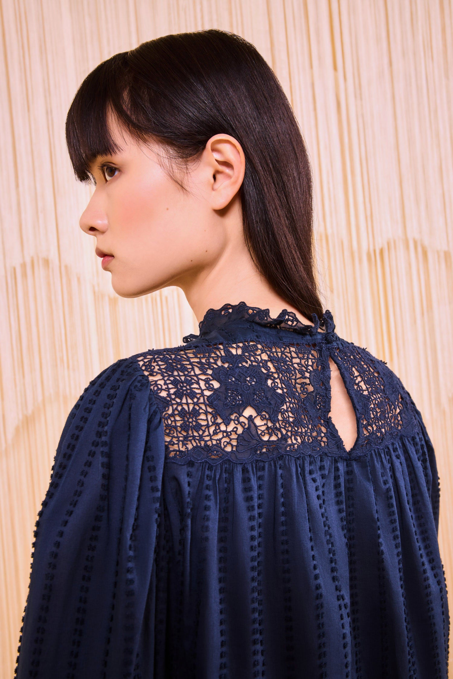 Ulla Johnson Cornelia Long Sleeve Blouse in Midnight
