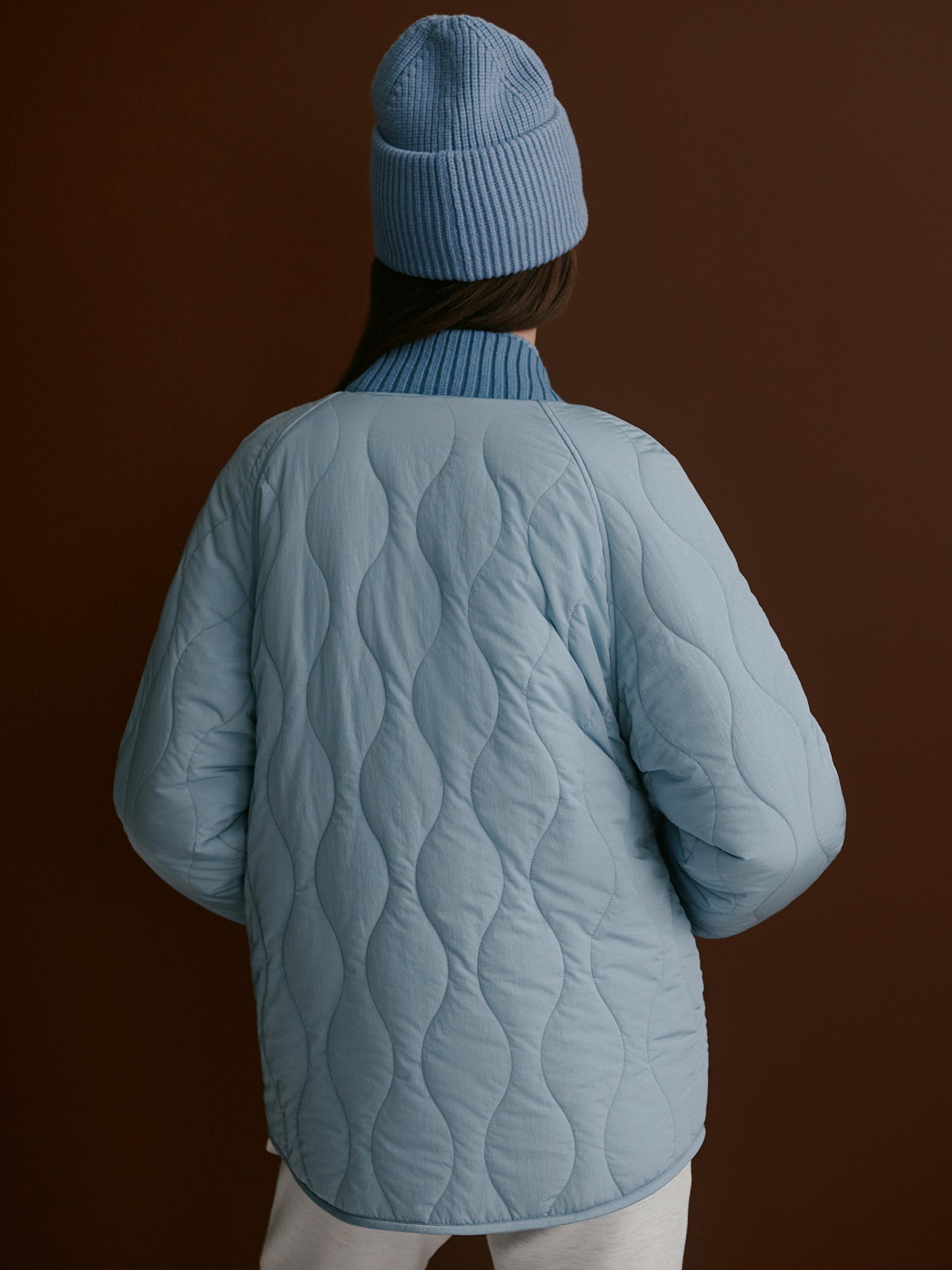 Varley Serina Reversible Quilt Jacket in Coronet Blue / Ashley Blue