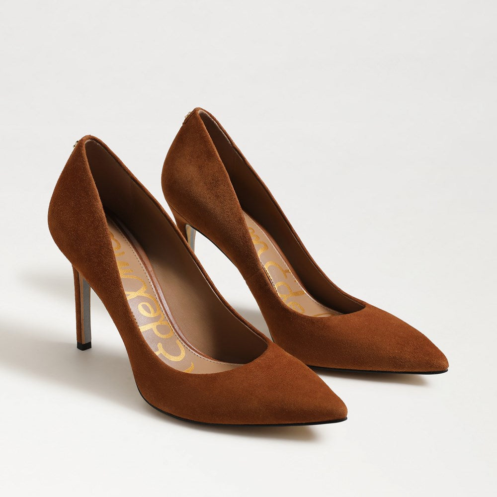 Sam Edelman Hazel Pointed Toe Pump in Frontier Brown Suede
