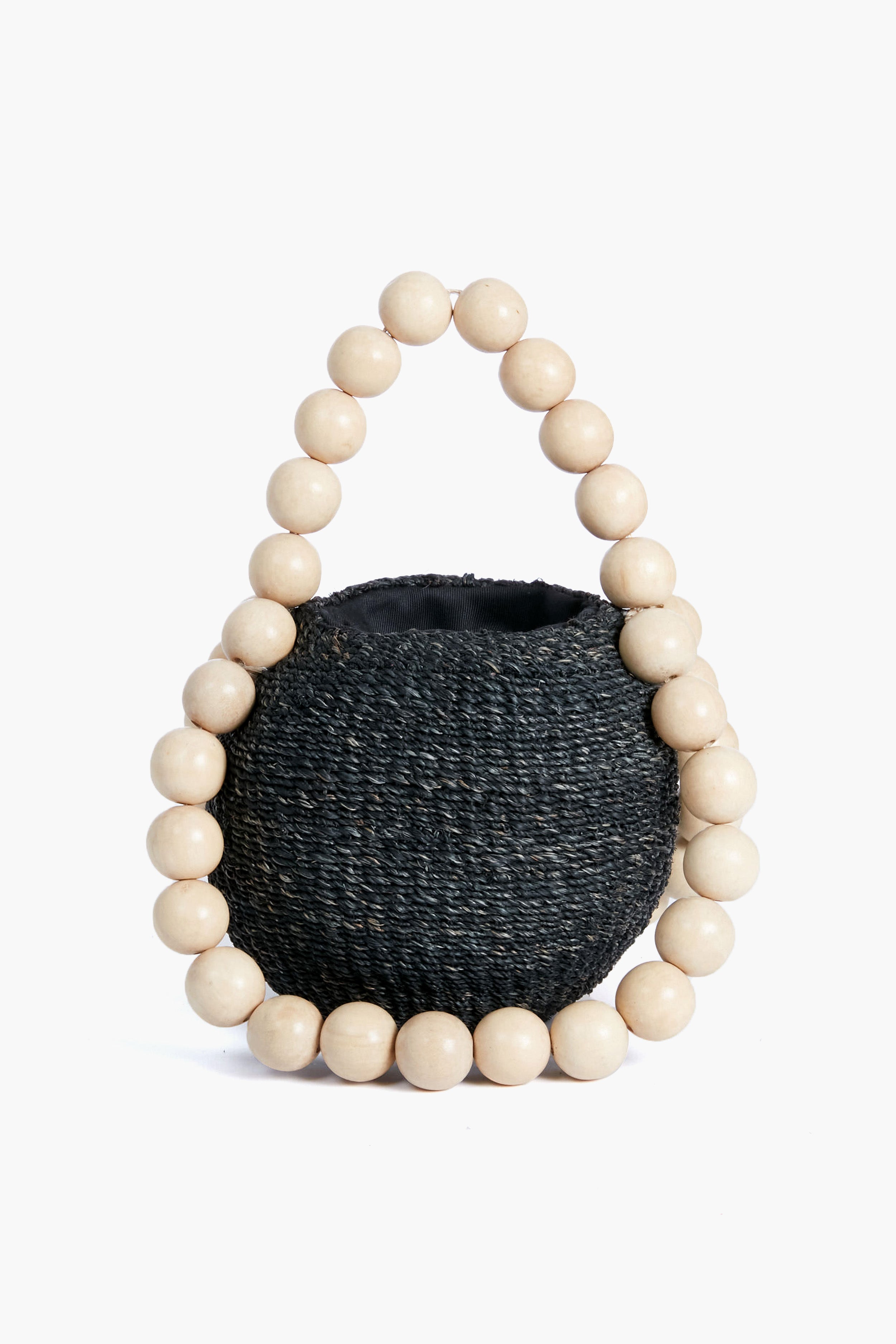 Aranaz Gumball Straw Handbag in Licorice CoatTails