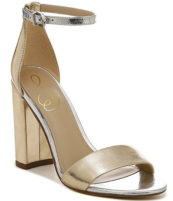 Sam edelman gold outlet block heel