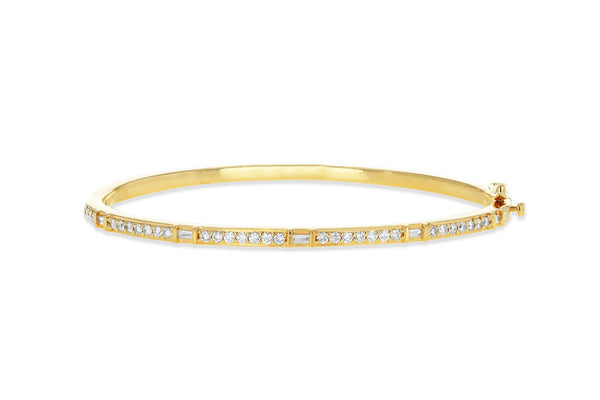 Details by CoatTails Round and Baguette Diamond Bangle