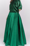 Emily Shalant Taffeta Ballgown Skirt in Emerald