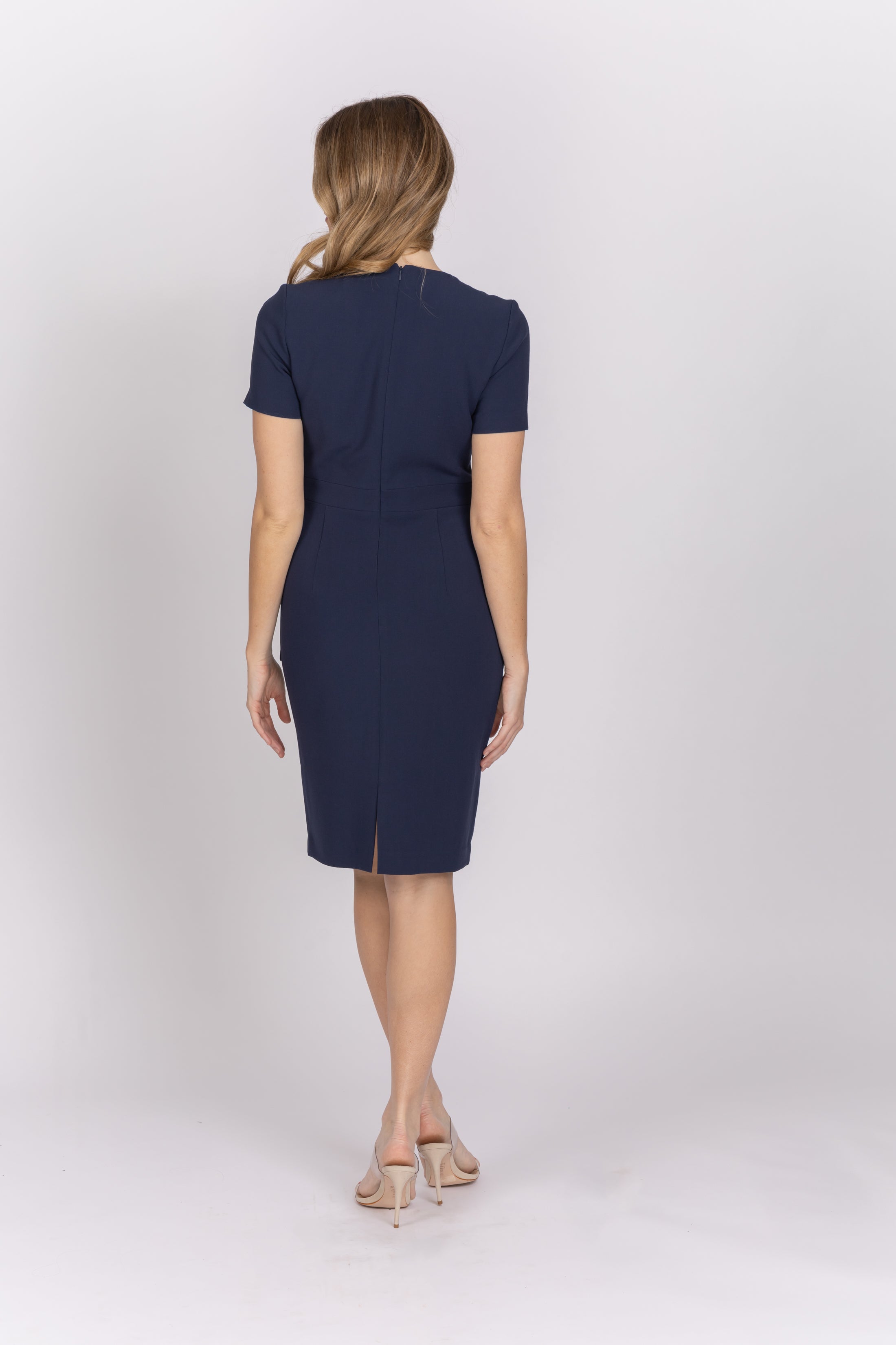 Black Halo Harbor Sheath Dress in Pacific Blue