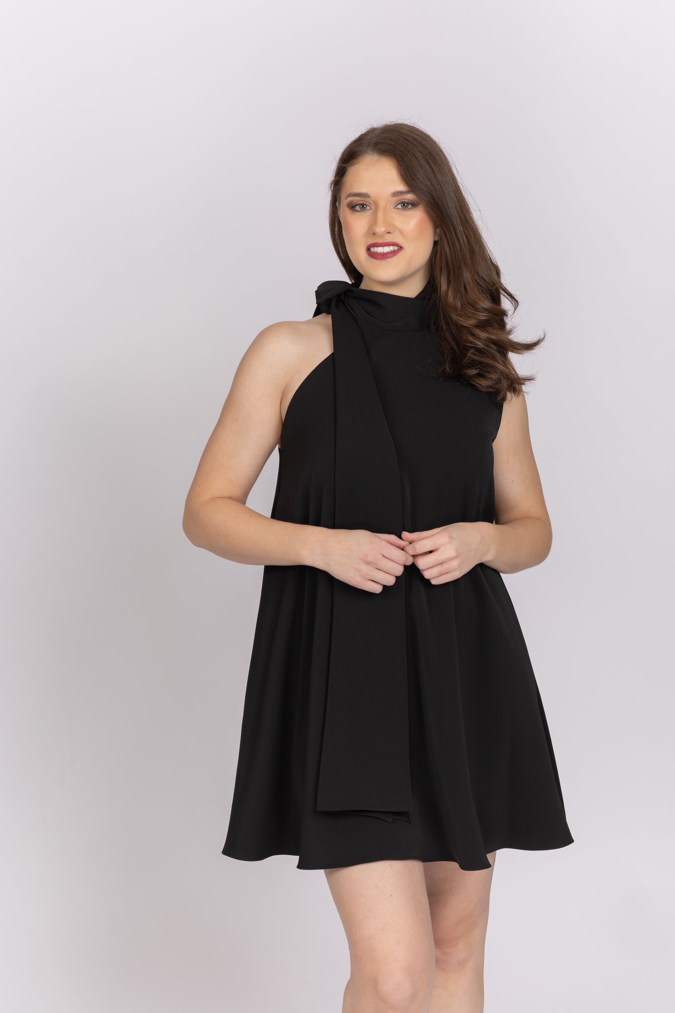 Black Halo Henna Mini Dress in Black