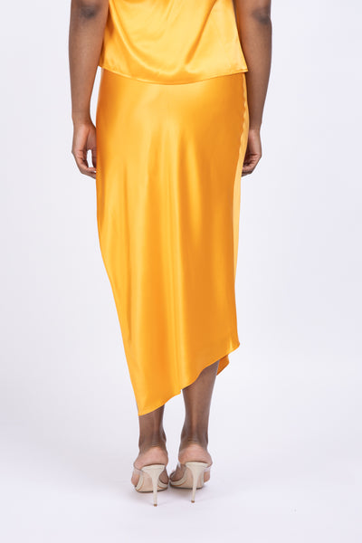 The Sei Bias Asymmetric Silk Satin Skirt