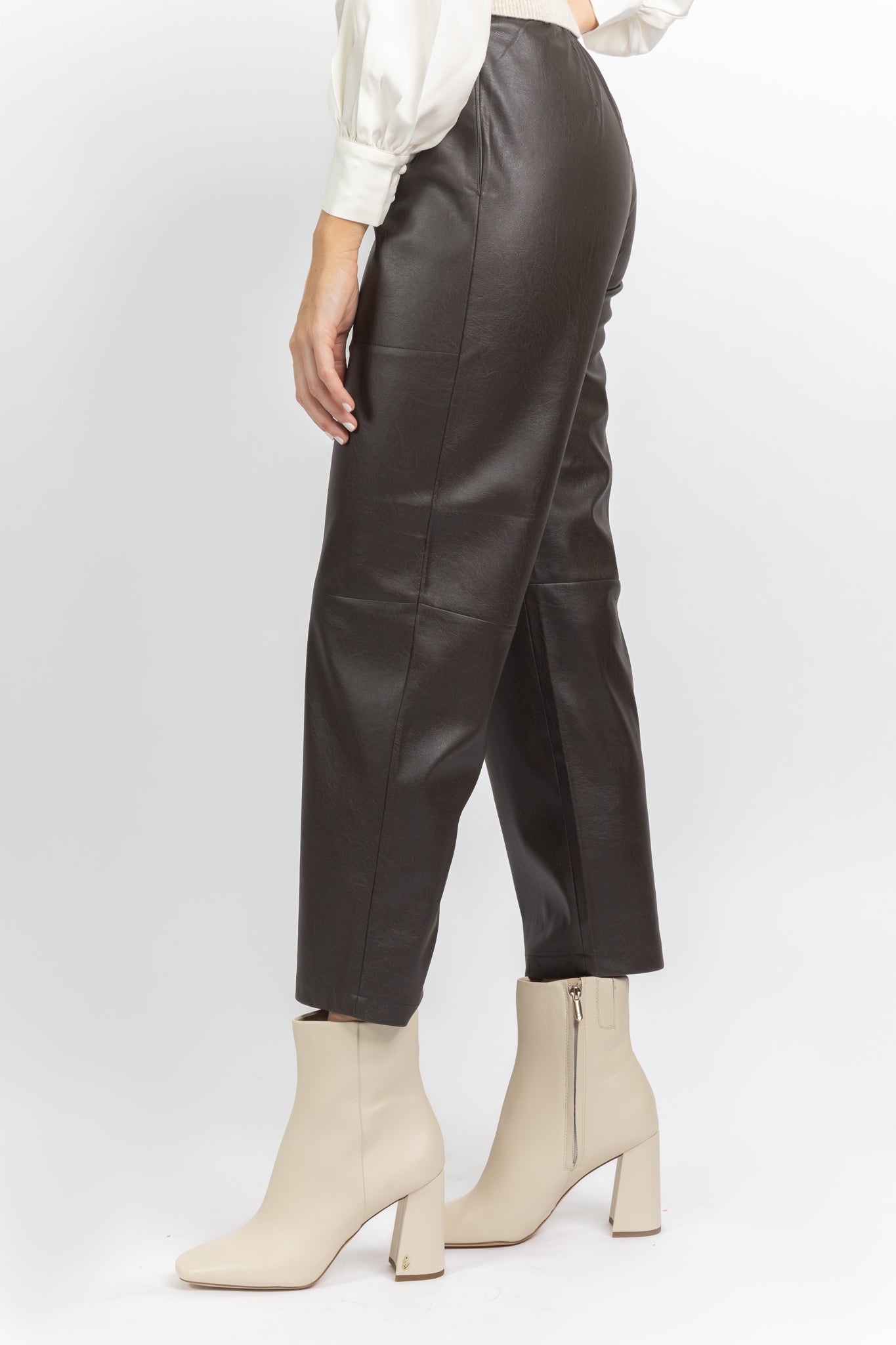 Topshop Tall faux leather skinny fit pants in black | ASOS