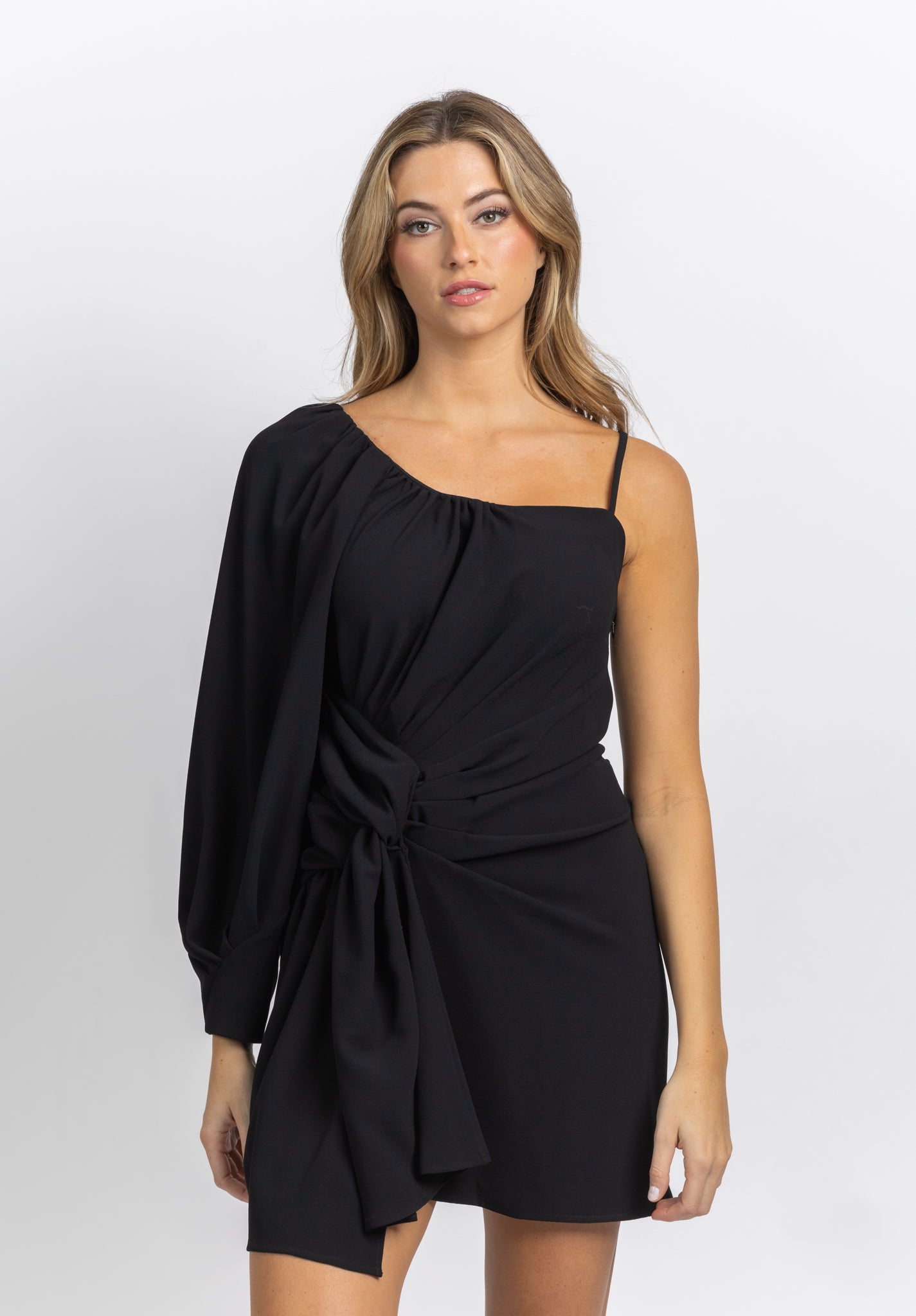IRO Solia Short Asymmetrical Dress Black