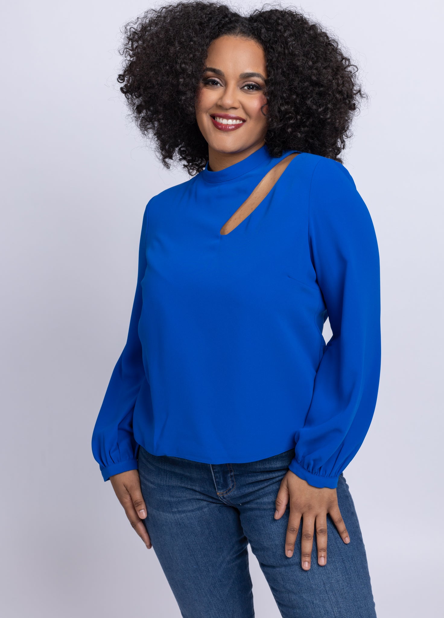 Amanda newest Uprichard Navy Blouse