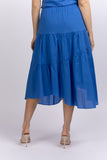 Frame Gathered Seam Skirt in Cornflower Blue