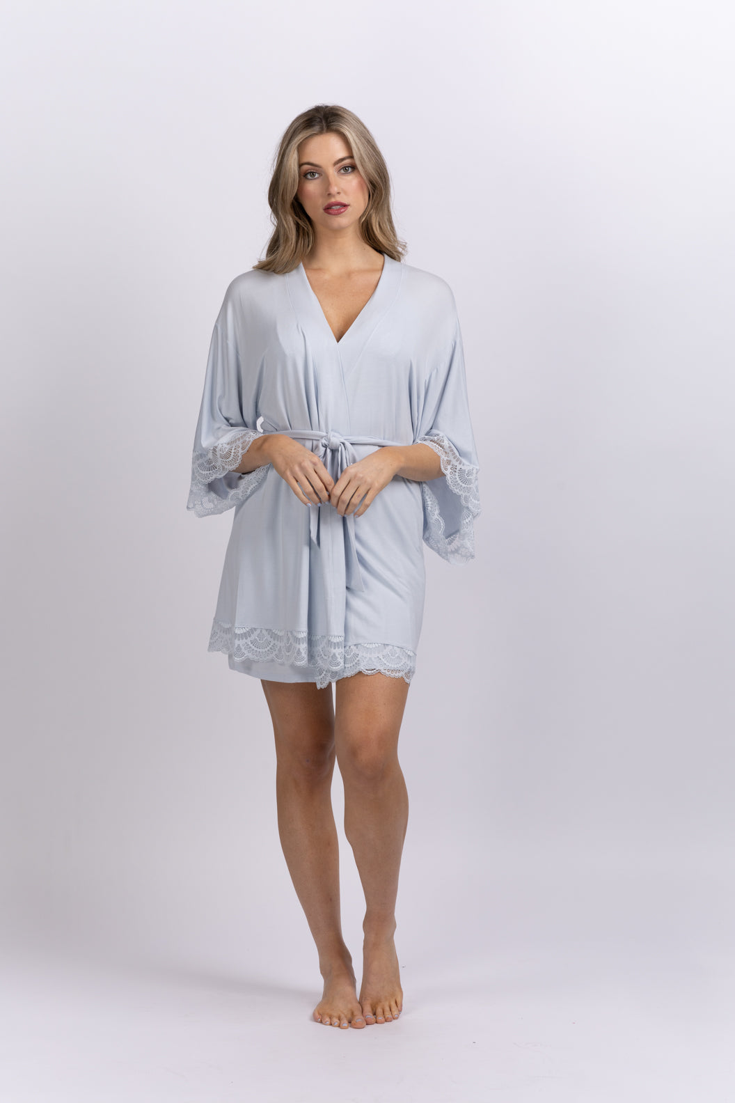 Eberjey Mariana Modal Robe in Ice Blue
