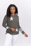 J Society Star Sweater Military