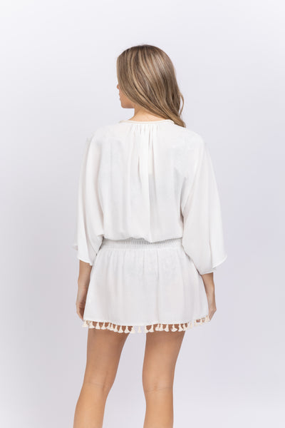 Ramy Brook Katana Coverup Mini Dress in White