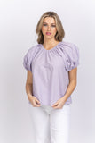 Never a Wallflower Gathered Neck Top Lavender