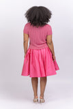 Emily Shalant Spring Taffeta Party Skirt Flamingo
