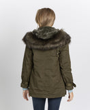 Love Token Patty Faux Fur Lined Parka Olive