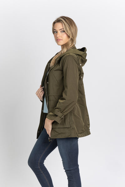 Love Token Patty Faux Fur Lined Parka Olive